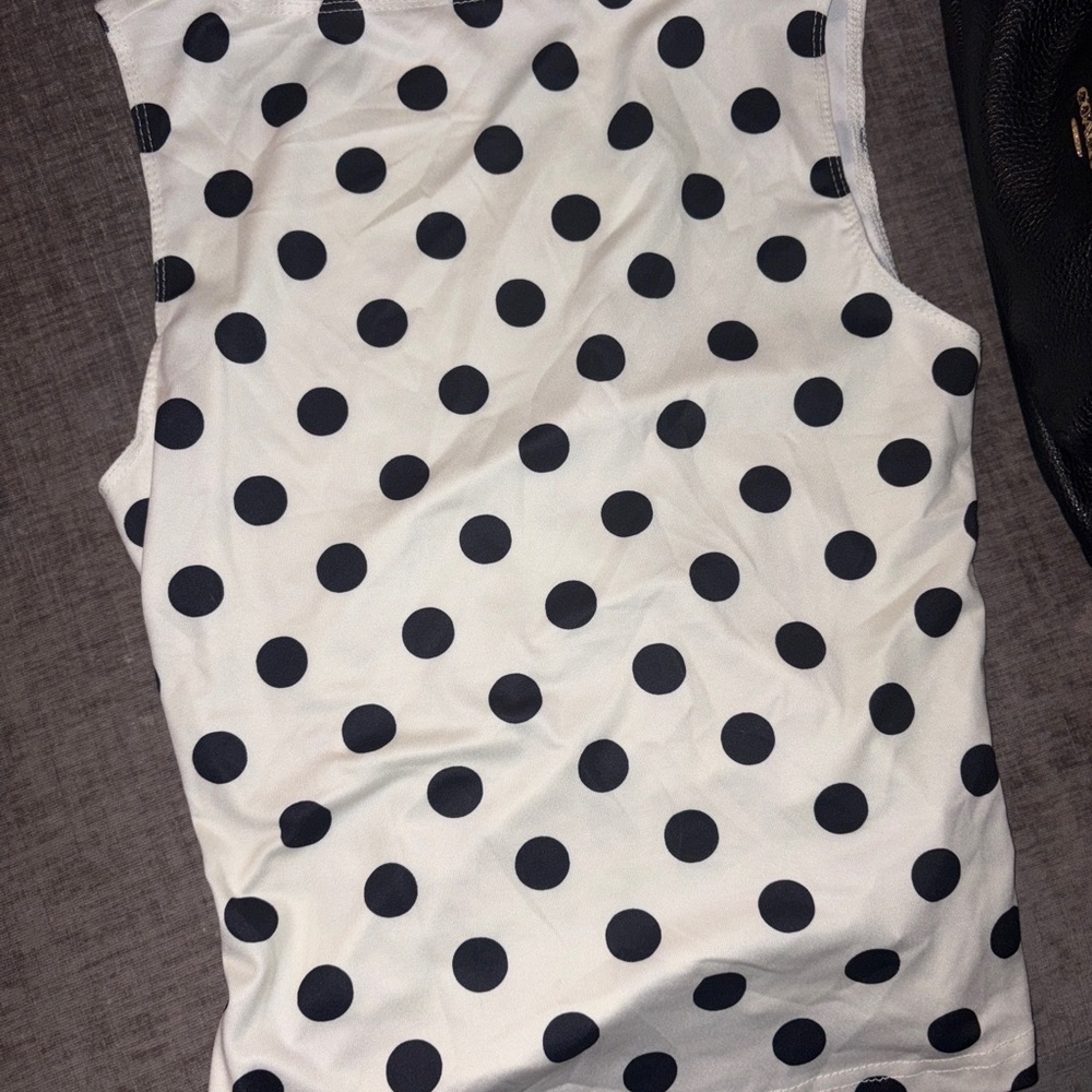 SHEIN Black Polka Dot Tank Top